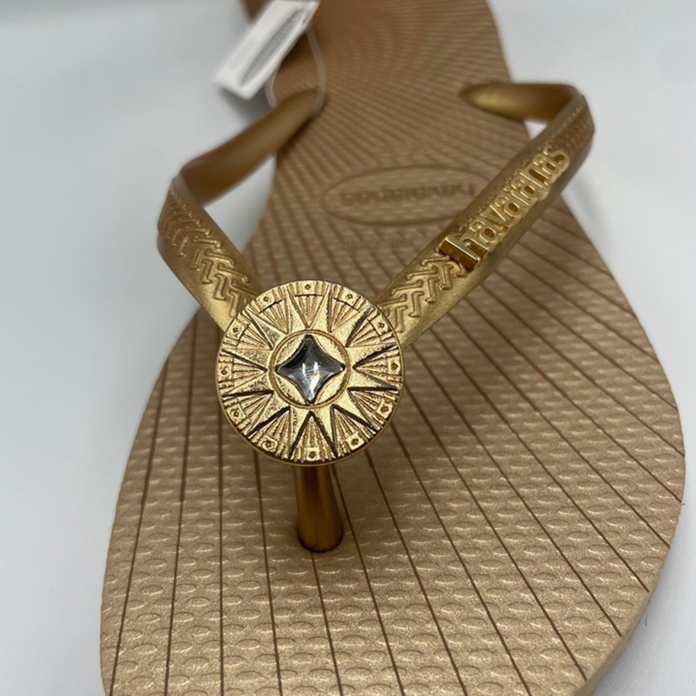 SLCR0013 W's 7/8 Swarovski x Havaianas Gilded Solstice flip flops sandals